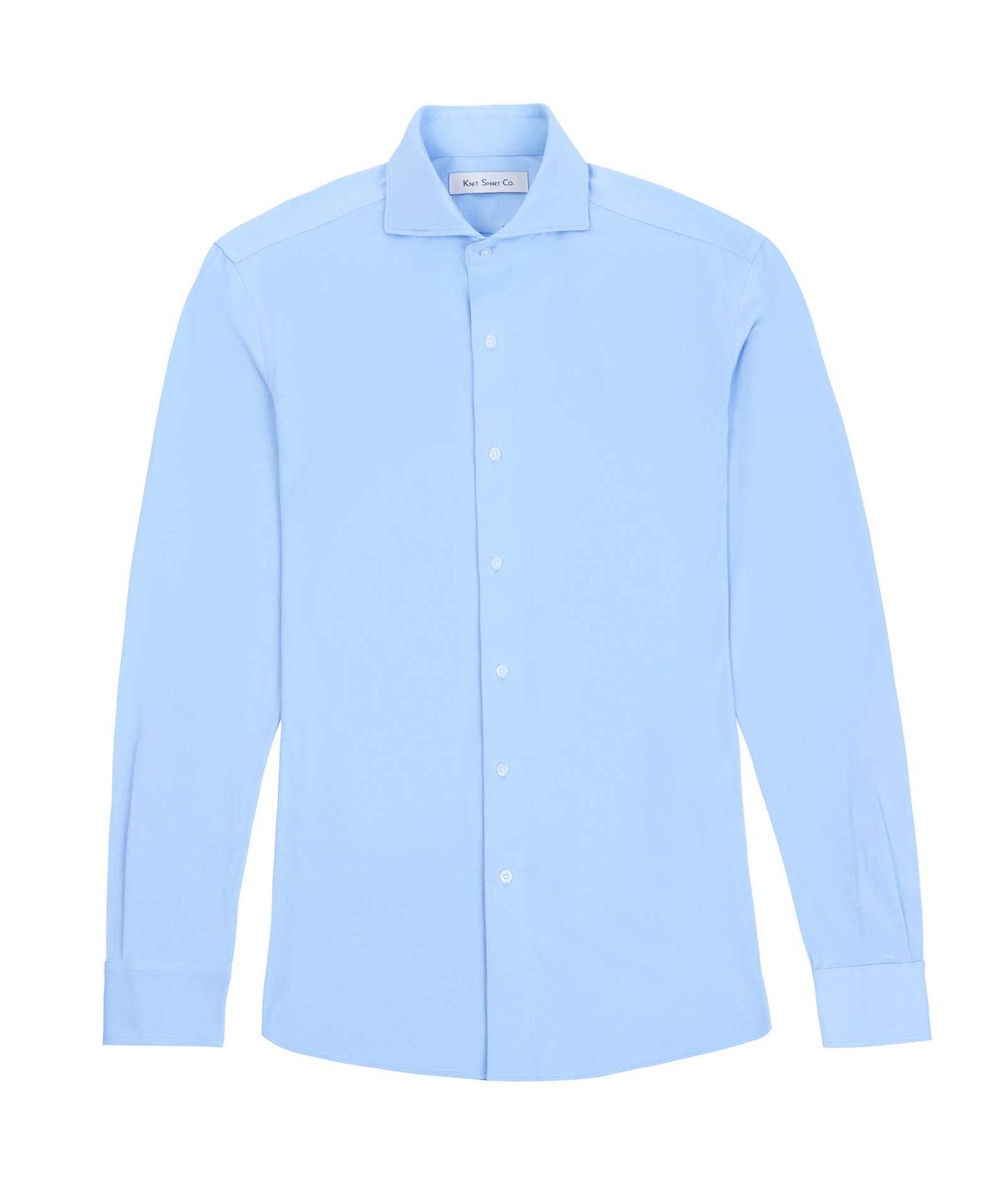 Cutaway Jersey Knit Shirt – Blue – Knit 