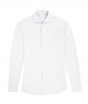 Cutaway Jersey Knit Shirt - White