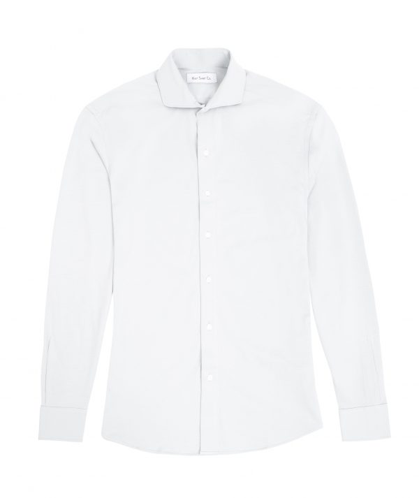 Cutaway Jersey Knit Shirt - White
