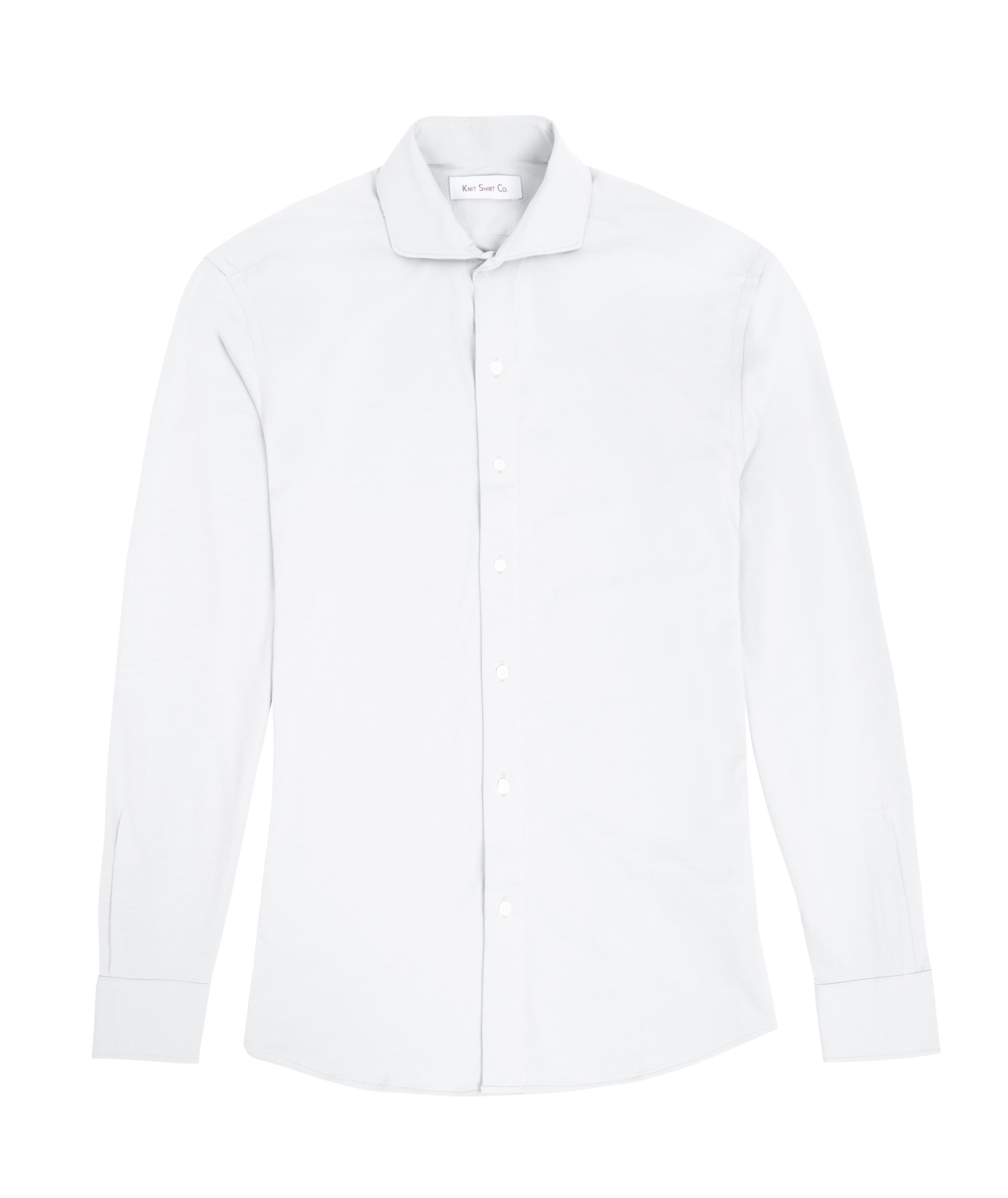 Cutaway Jersey Knit Shirt – White – Knit Shirt Co.