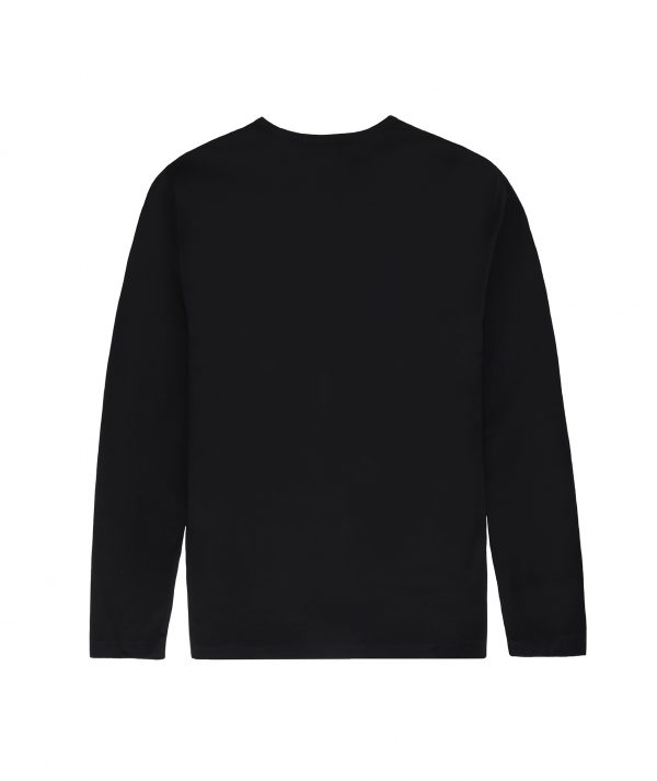 Henley Shirt Pima Long Sleeve - Black - Image 2