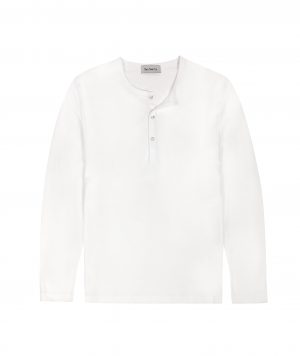 Henley Shirt Pima Long Sleeve - White