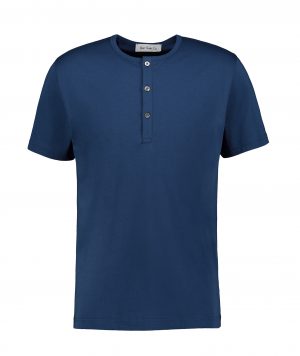 Henley Shirt Pima Short Sleeve - Dark Blue