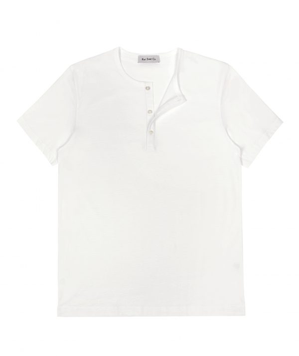 Henley Shirt Pima Short Sleeve - White