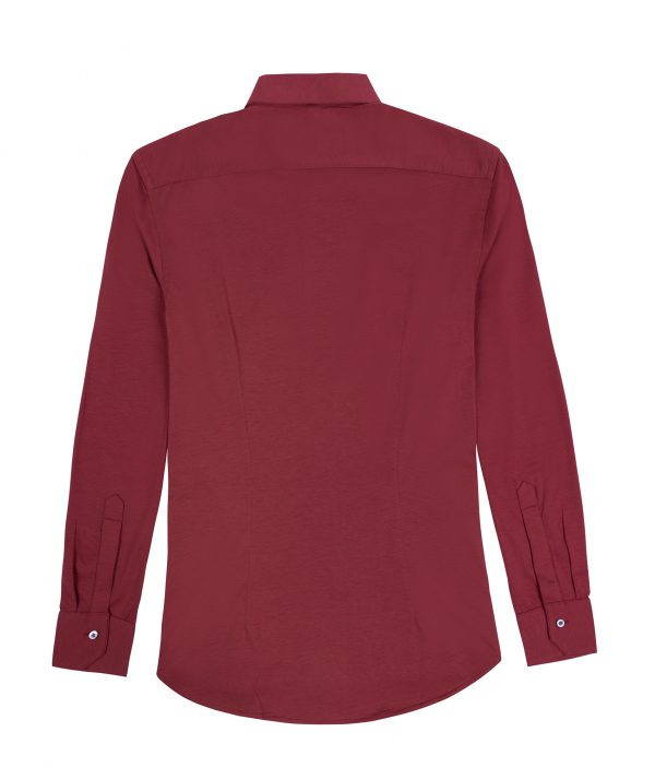 ITC Italian Cut Jersey Knit Shirt - Burgundy - Image 2